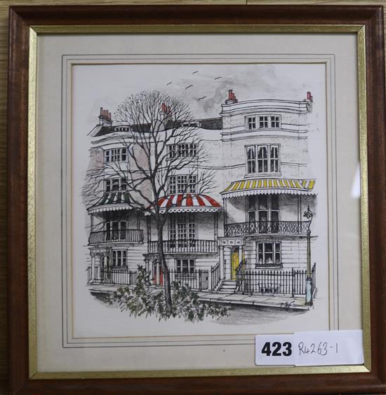 Robert Early Regency Villas, Brighton 8 x 7.25in